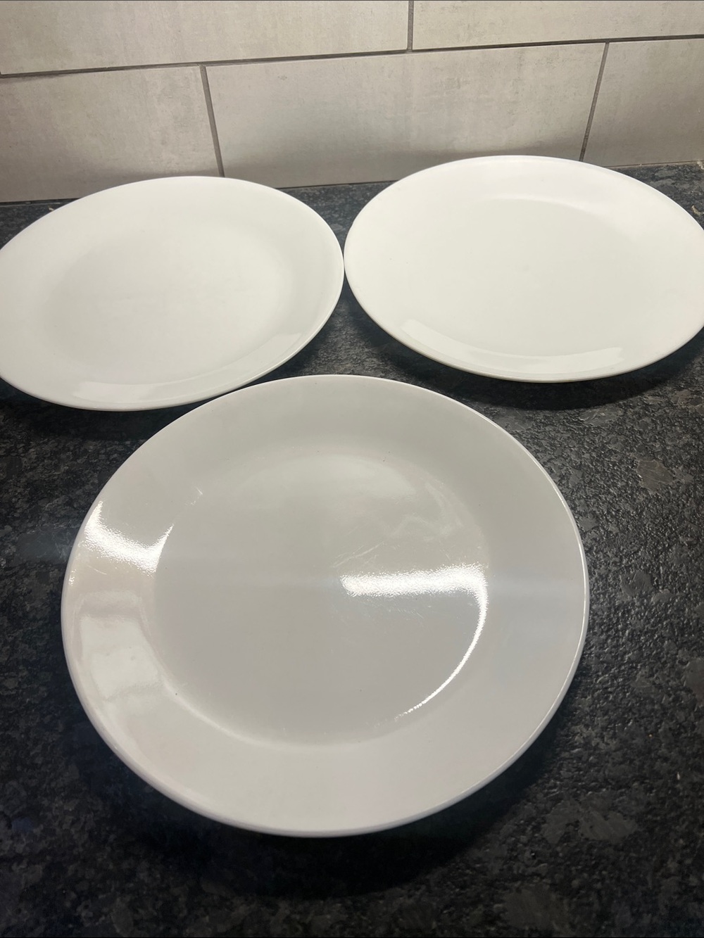 Corelle Winter Frost Dinner Plate - 10”. Classic White (Set of 3)